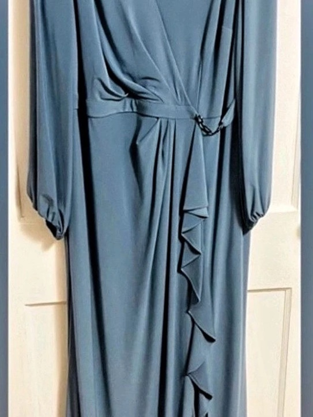 Adrianna Papell Jersey Long Sleeve Mother of the Bride / Groom - Bluebird - Size